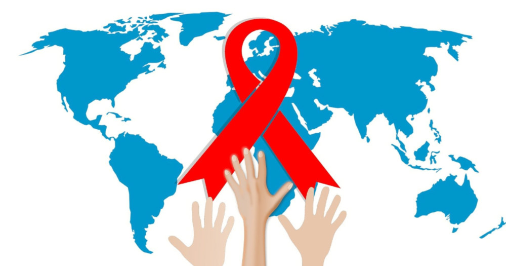 red ribbon on world map, everything World AIDS Day 2020