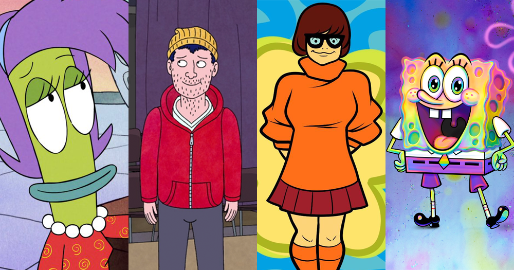 from left to right is four animated LGBTQ+ characters