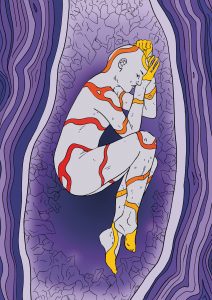 An illustration of a genderless alien creature