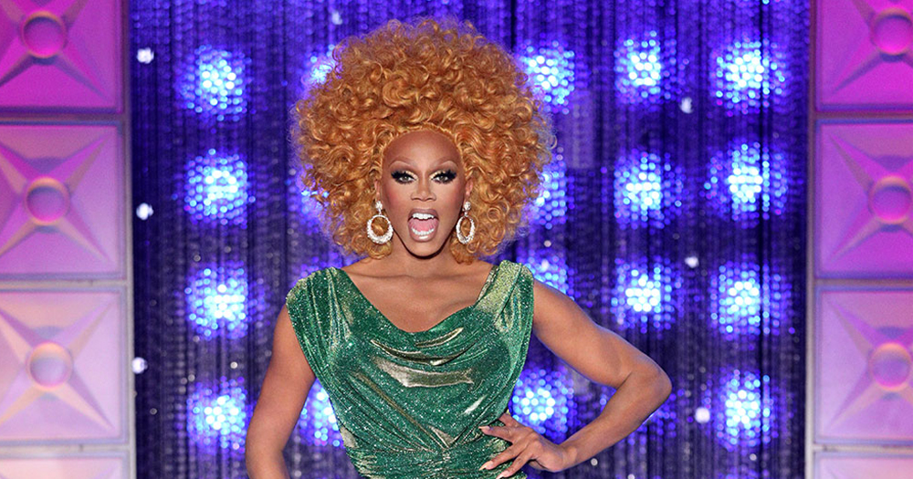 A glamorous drag queen on a runway