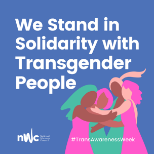 Post from National Women's Council of Ireland reads "We stand in solidarity with transgender people"