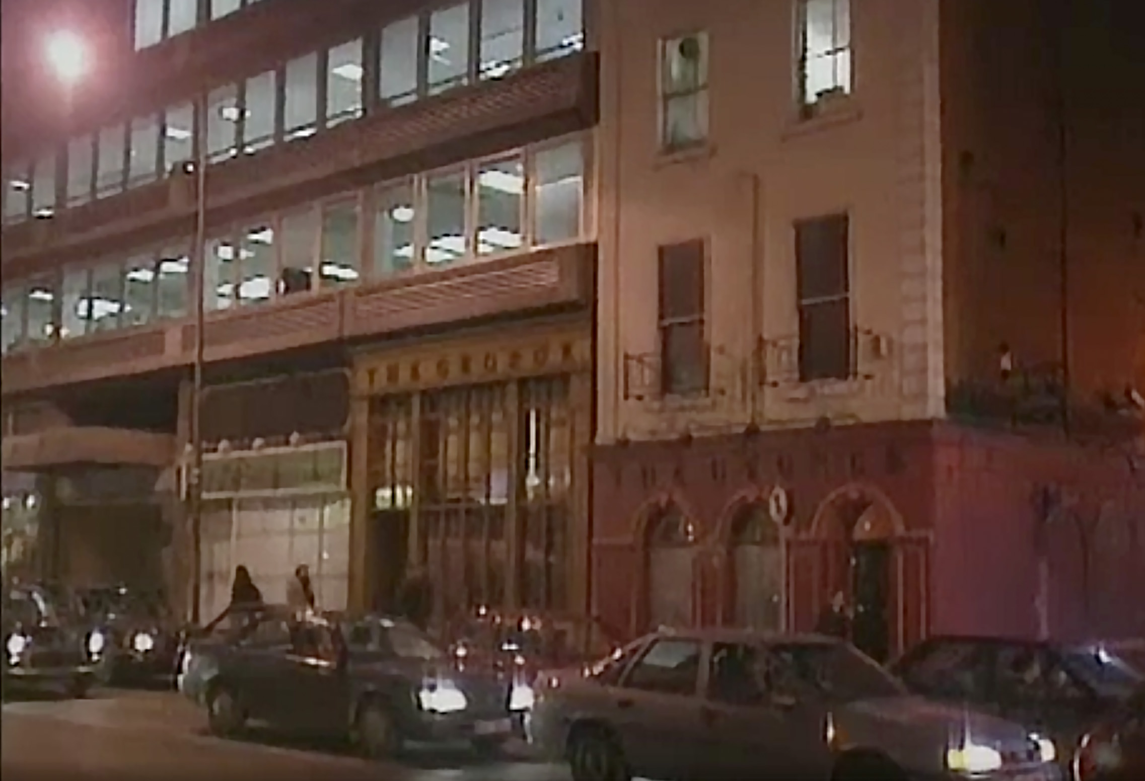 From RTÉ queer Archives: A night time image of Georges Street in Dublin from 1998