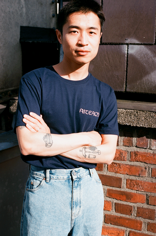 Person modelling the Aiteach tee as part of PROTEST! collection