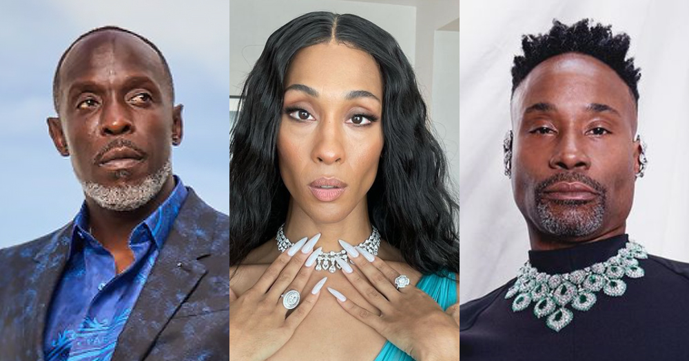 Split screen of actors of colour: Billy Porter, Michael K Williams and Mj Rodriguez