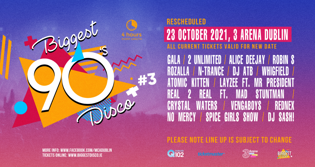Biggest 90's Disco event graphic