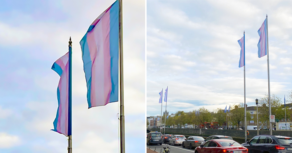 Tras flags flying across Dublin for Trans day of visility