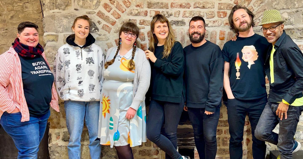 Team GCN pose in Outhouse as they have been selected for government funding.