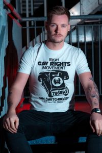 IRISH GAY RIGHTS MOVEMENT T-Shirt (White, black print) from Christmas PROTEST! apparel collection
