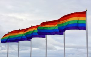 Series of rainbow Pride flags