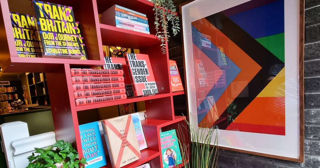 Image of shelf in Queer Lit: Manchester LGBTQ+ bookshop that sent Trans book to UK MPs