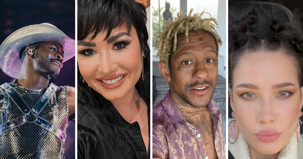 From left to right: Lil Nas X, Demi Lovato, Mykki Blanco and Halsy, all nominated for the 2022 GLAAD awards