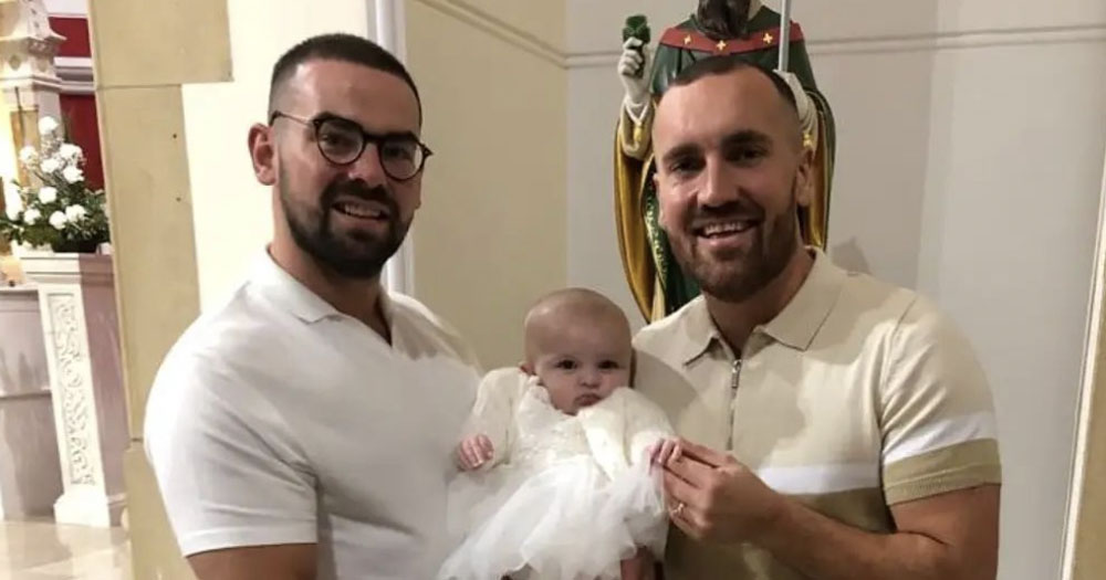 Derry Dads and daughter Wren at her Christening