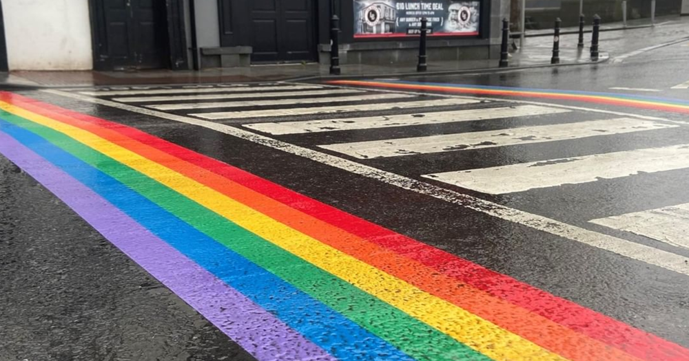 An image of the rainbow crossing in Limerick.