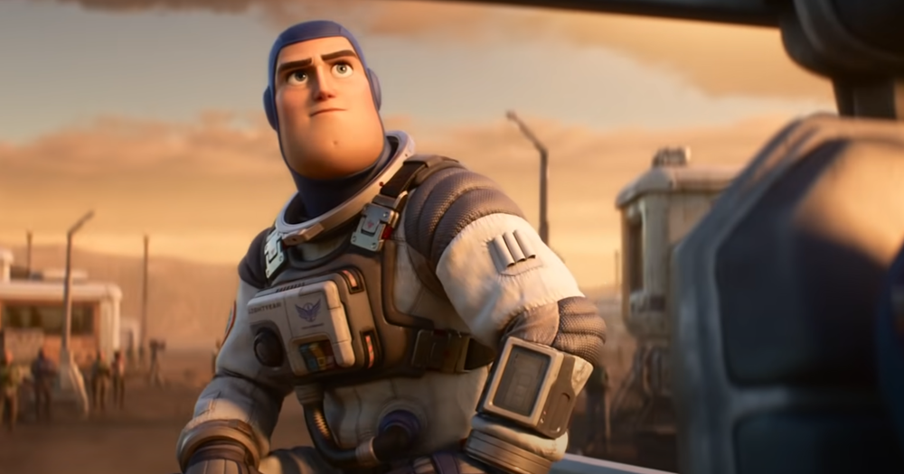 A still of young Buzz Lightyear from the upcoming film Lightyear.