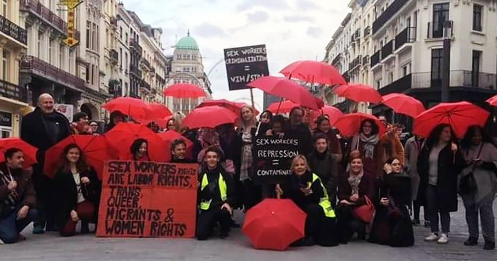 Activists in Ireland are calling for sex work to be decriminalised. In this picture, people protesting for sex worker's rights.