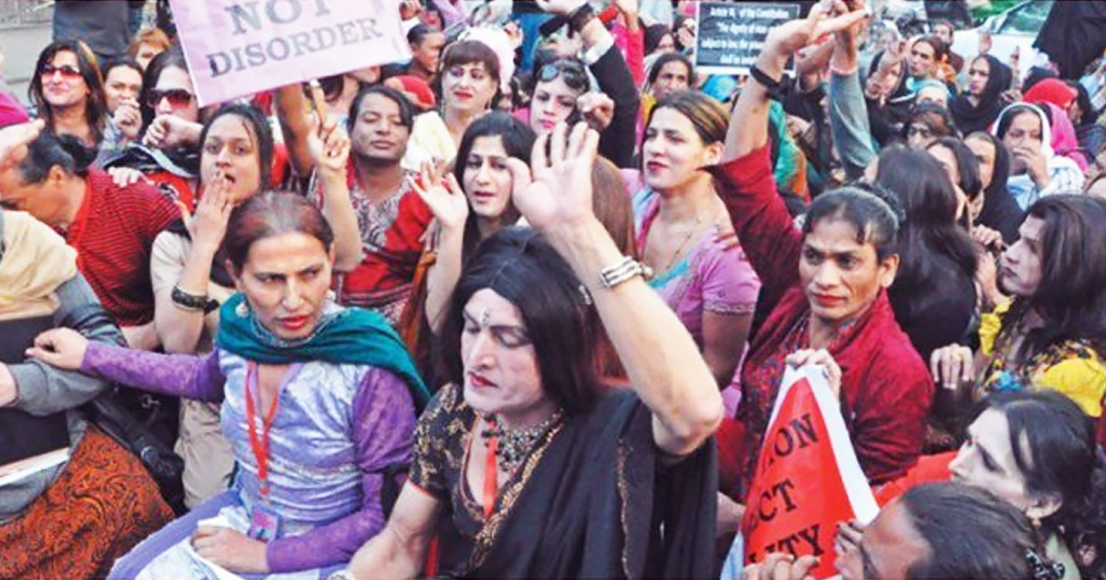 A protest led by the Transgender community in Pakistan.