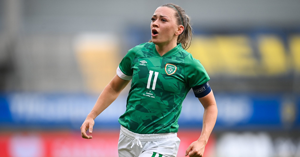 Footballer Katie McCabe in the field, who recently spoke of how her LGBTQ+ teammates helped her being confident with who she is.