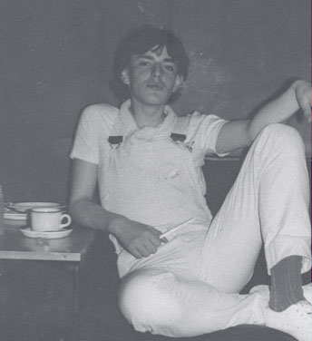 Black and white photo of Tonie Walsh at Flikkers nightclub