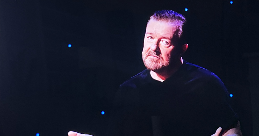 Photograph of Ricky Gervais from his new Netflix special.
