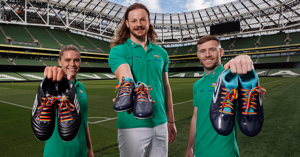Jamie Finn, Jack Dunne and Jack Byrne for the #LaceUpWithPride campaign.
