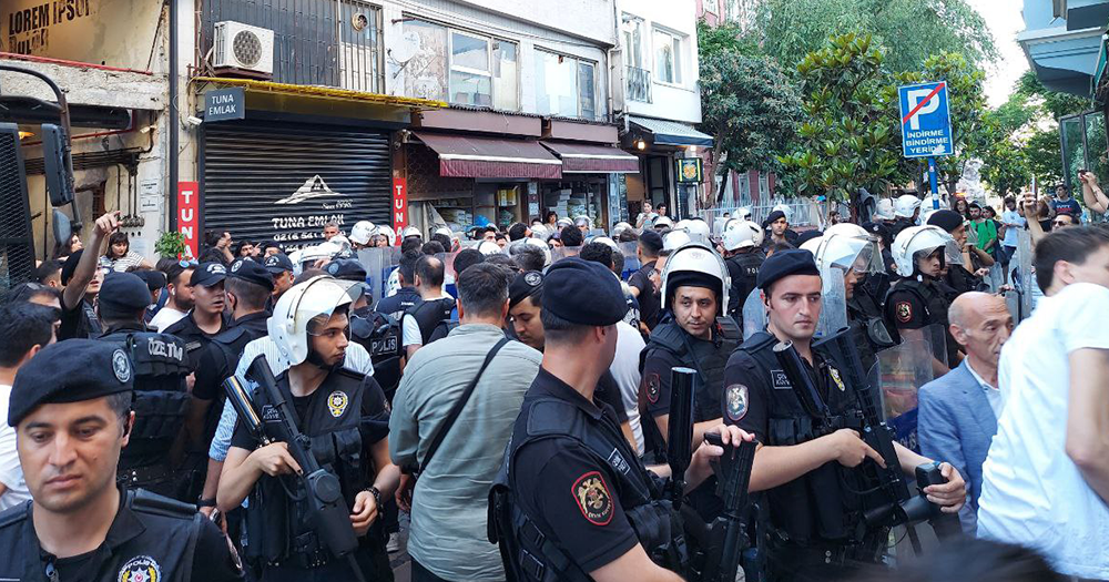 Turkish Police at Istanbul Pride event.