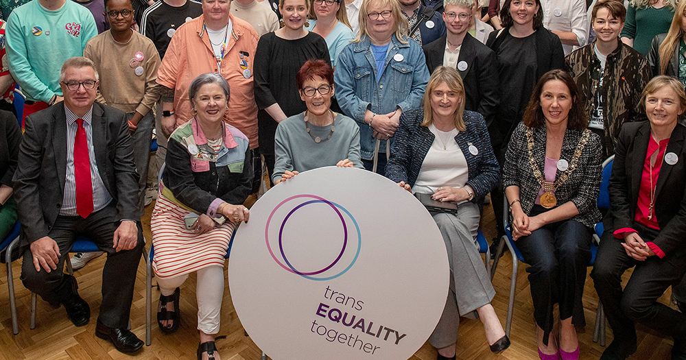 Group shot of atendees at the Trans Equality Together launch.
