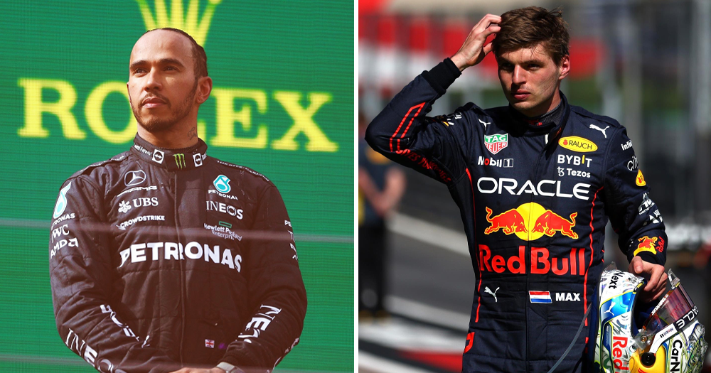 Lewis Hamilton and Max Verstappen at the Austrian Grand Prix.