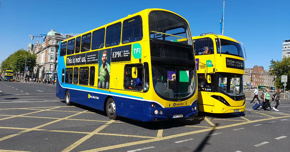 A Dublin Bus on O'Connell Bridge.