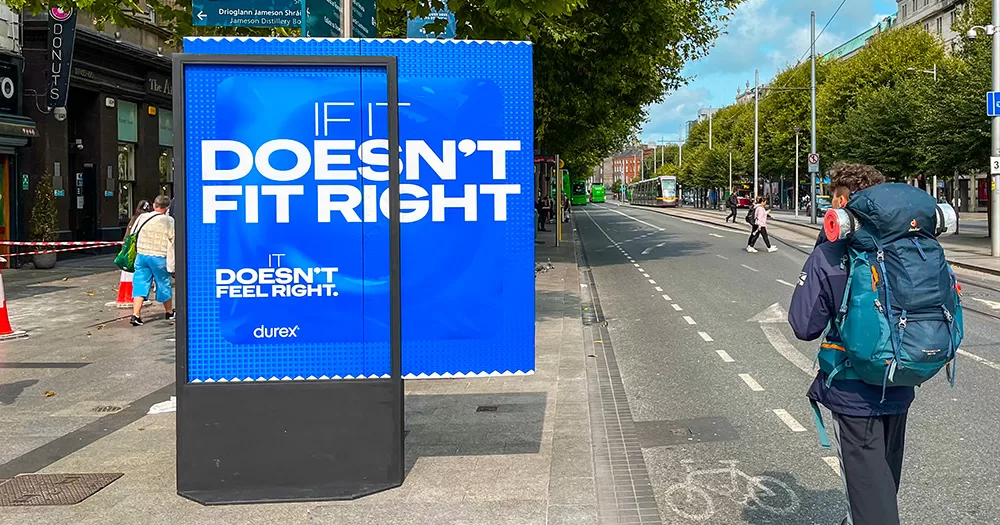 One of the Durex condom billboards on Dublin's O'Connell Street.