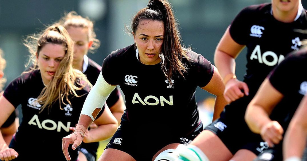 Women playing Irish rugby. The IRFU banned Transgender athletes from playing in the female category.