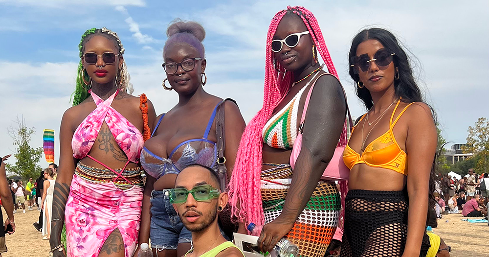 A group of friends at UK Black Pride.