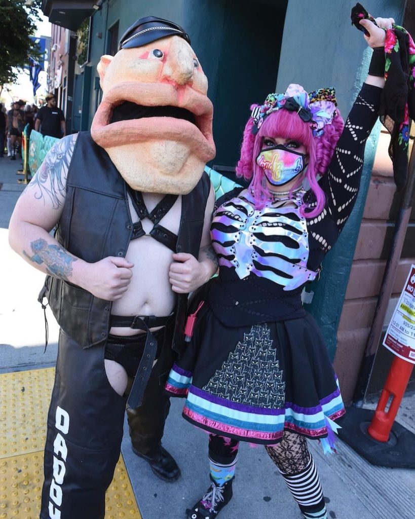 Two people in cosplay at Folsom 2022.