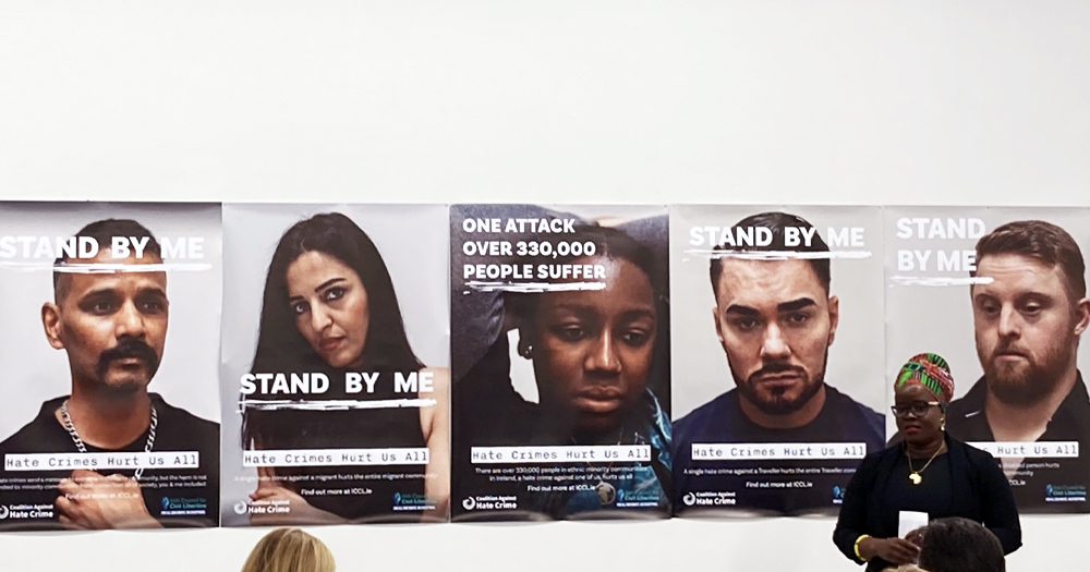 Posters in the new Hate Crimes Hurt Us All campaign.