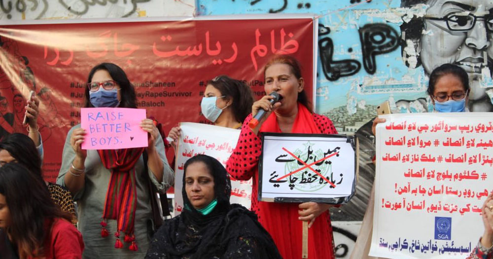 An image of Trans activists protesting Islamic law in Pakistan
