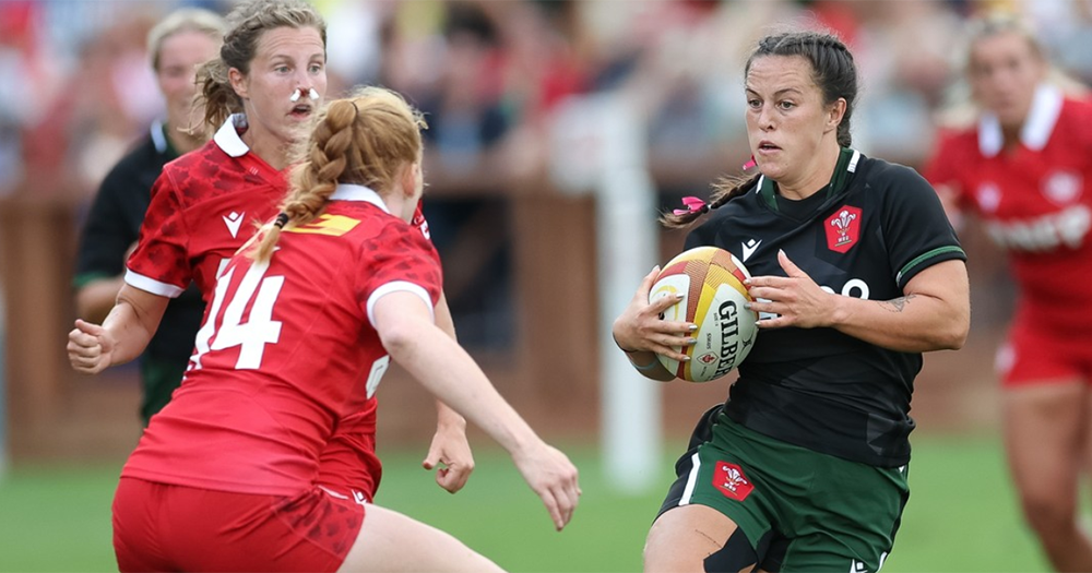 Welsh women's rugby team competing against Canada.