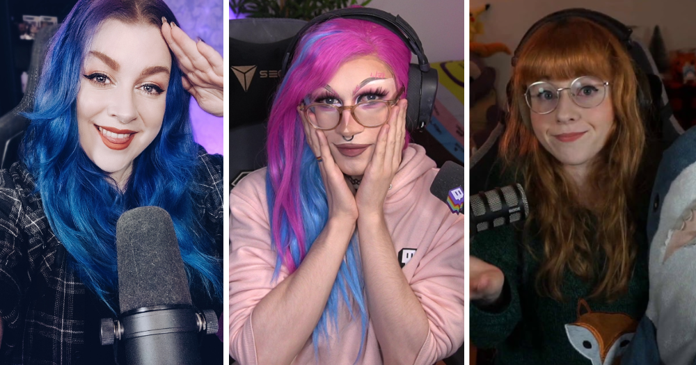 Three Irish streamers are featured, from left to right is Psyche, Nikkie Stones and CakeJumper. They are all smiling and expressing themselves.