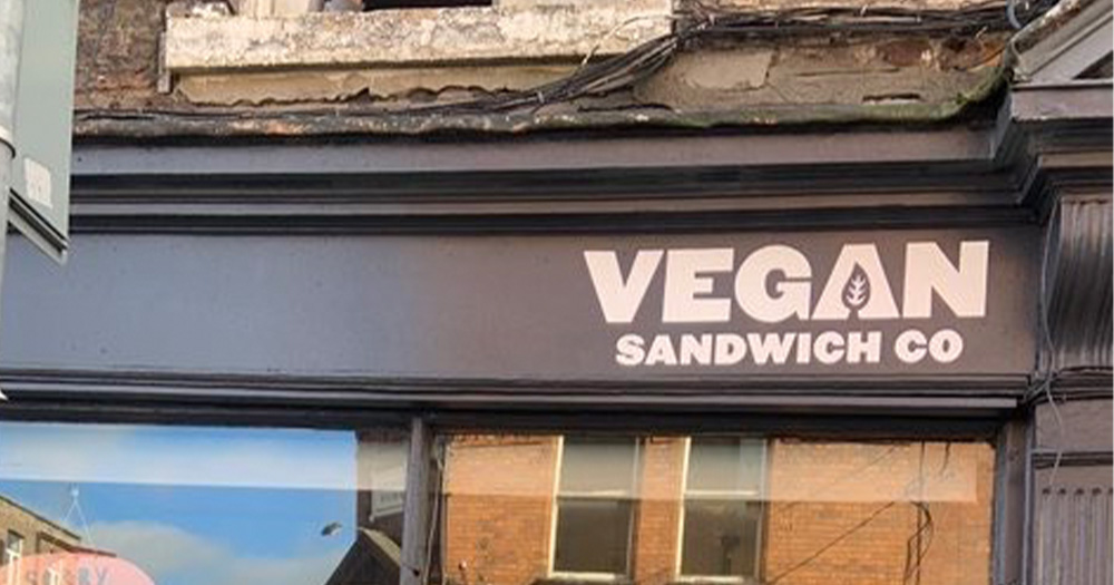 An image of the outside of the Vegan Sandwich Co branch.