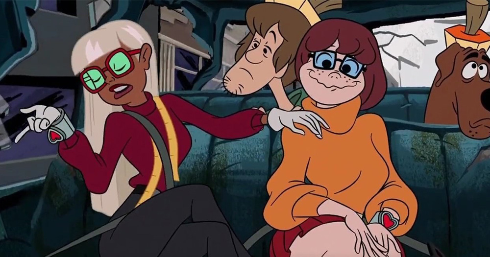 an image of Velma and her love interest Coco in the newest animated movie in the franchise.