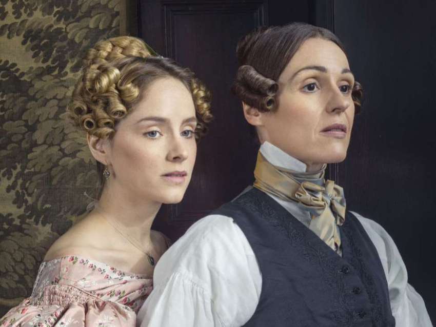 Anne Lister and Ann Walker pose together as a historic same-sex couple, depicted by actors in the Gentleman Jack series available to watch on HBO or BBC One.