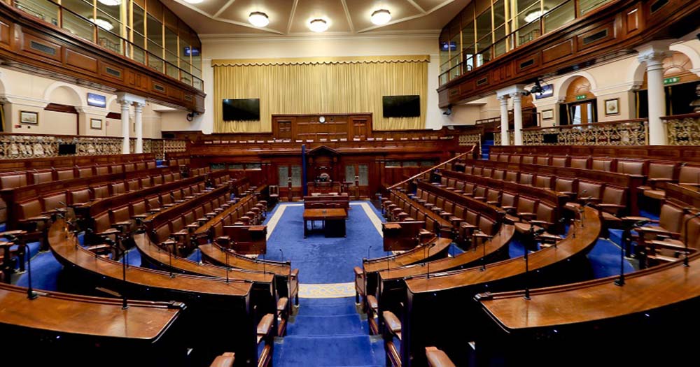 Interior photo of Oireachtas building which reviewed the long awaited Hate Offences Bill in Ireland this month.