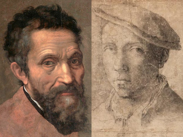 Famous artist Michelangelo was in a romantic relationship with nobleman Tommaso dei Cavalieri, as they are pictured here.