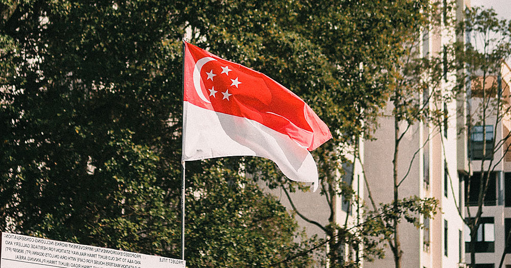 Flag of Singapore, where a ban on same-sex activity was repealed.