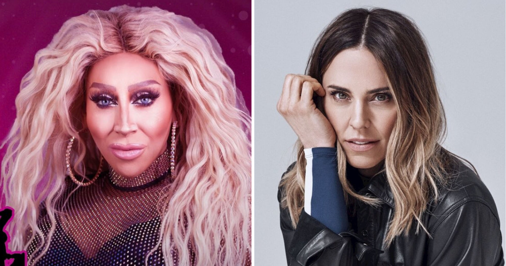 The legendary drag queen, Davina Devine, and sporty spice singer, Mel C, pose side by side as they promote a fabulous event at The George to mark Davina's 20 year anniversary at the LGBTQ+ club.