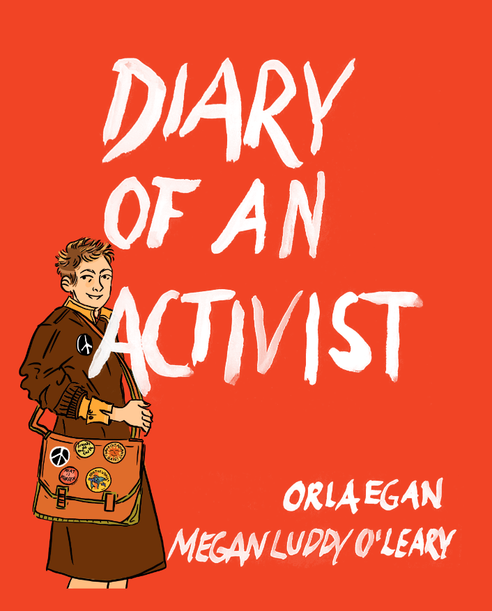 The cover of Diary of an Activist features a sweet illustration of the author Orla Egan as we talk about it in our list of the best queer books to read this winter.