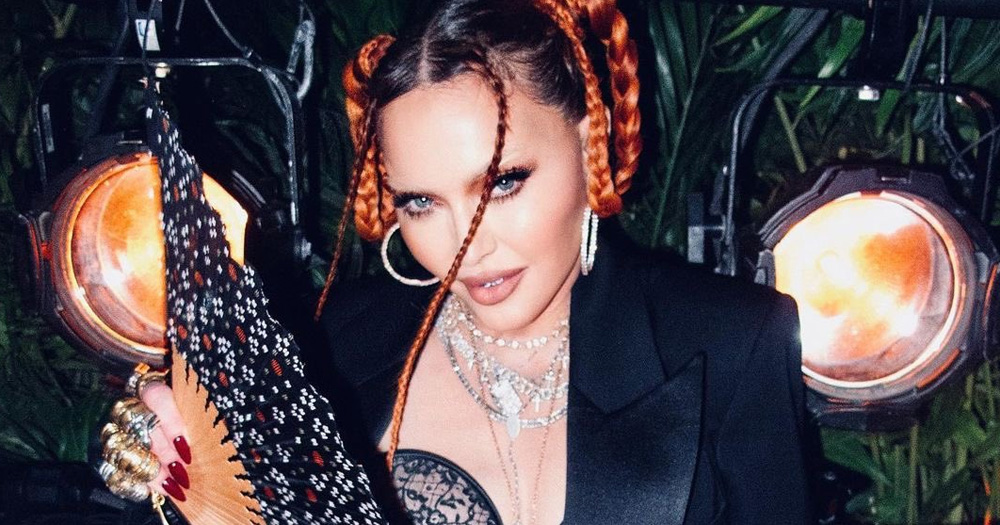 A photo of Madonna at a party ahead of her rumoured 40th anniversary tour.