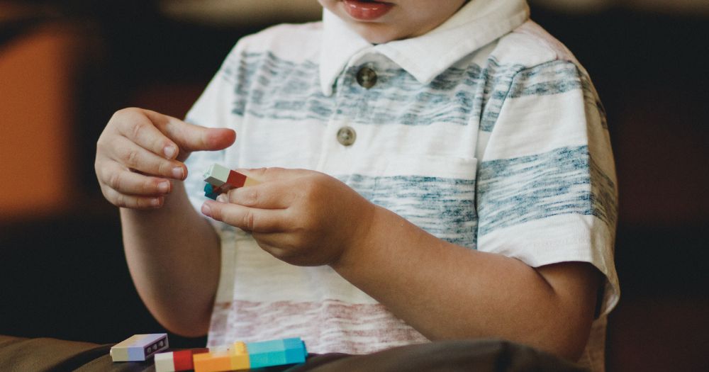 photo of a 2-year-old boy playing with building blocks to illustrate the lesbian mother who lost her son's parental rights