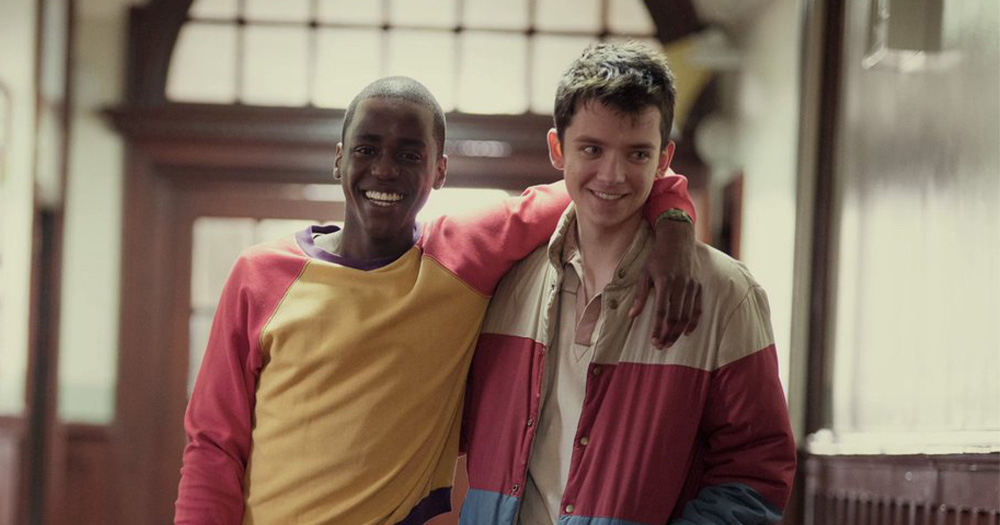 An image of Otis (Asa Butterfield) and Eric (Ncuti Gatwa) in Sex Education.