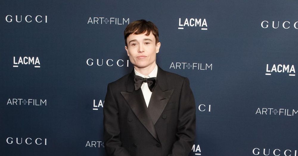 Photo of Elliot Page during a red carpet wearing a Gucci suit