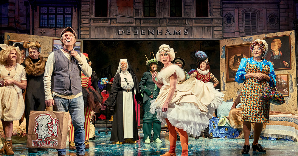 An image of John Bishop, Anna-Jane Casey and Sir Ian McKellen in Mother Goose.