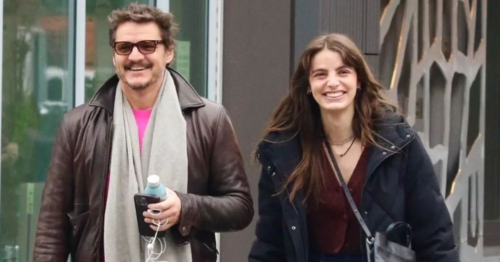 Photo of Pedro Pascal and his Trans sister Lux walking on the streets in NYC.